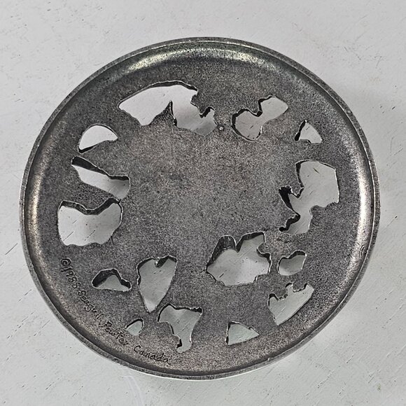 Vintage Seagull Pewter Roses Flowers Potpourri Holder LID ONLY 1988 Canada - Picture 2 of 6